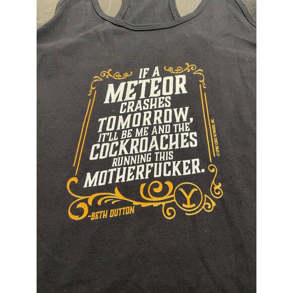 Yellowstone Beth Dutton black racerback tee NWT L *Profane language - Picture 4 of 7